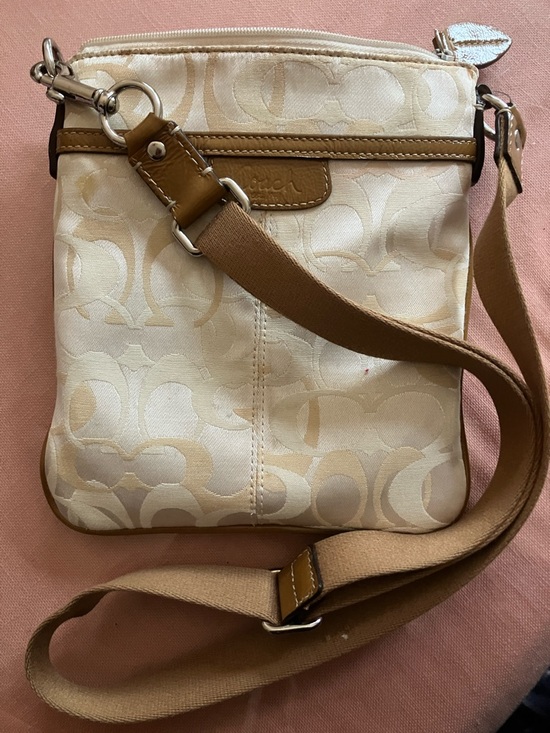 Coach Handbags - Coach Cream and Brown Swingpack Signature Crossbody